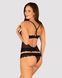 Полупрозрачный набор с украшениями Obsessive Ivannes top & thong S/M, черный, топ и танга SO7283 фото 2