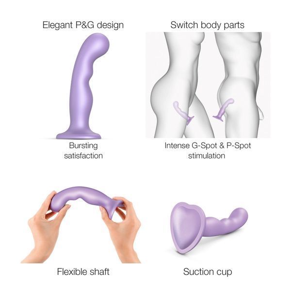 Насадка для страпона Strap-On-Me Dildo Plug P&G Lilas Metallic S SO9001 фото