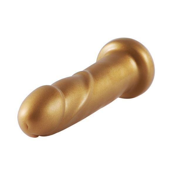 Золотой фаллоимитатор Hismith 6.8&Prime; Golden Silicone Dildo, система KlicLok SO6202 фото