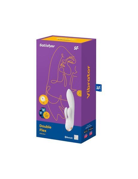Смарт вибратор-кролик с двойным отростком Satisfyer Double Flex White SO6095 фото