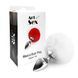 Металлическая анальная пробка М Art of Sex - Metal Butt plug Rabbit Tail White, диаметр 3,4 см SO6962 фото 3