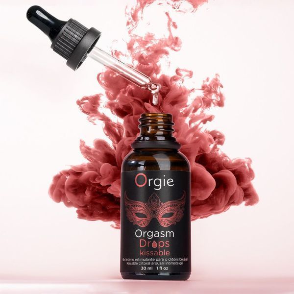 Збуджувальні краплі для клітора Orgie Orgasm Drops Kissable, 30 мл, тепло-холод, смак яблука SX1531 фото