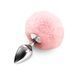 Металлическая анальная пробка М Art of Sex - Metal Butt plug Rabbit Tail Soft pink, диаметр 3,4 см SO6692 фото